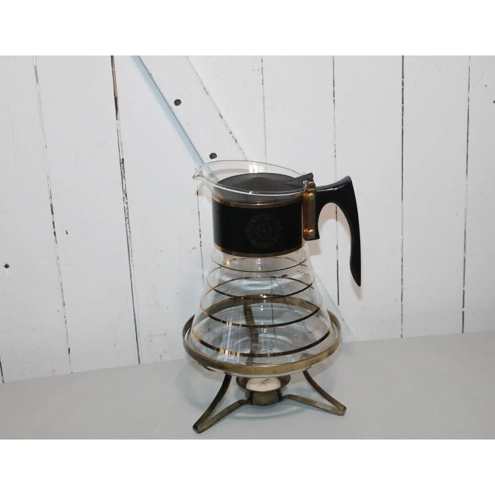 DAVID DOUGLAS Flameware Glass Coffee Pot PERCOLATOR  w/ Metal Stand